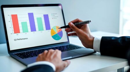 Professional advisor reviewing transformation scorecard documents